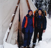 Ginger and Dan getting ready to leave camp
