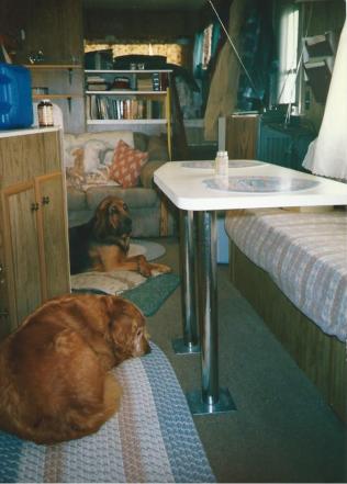 Misti and Gabe Inside the fifth wheel, pretty cozy