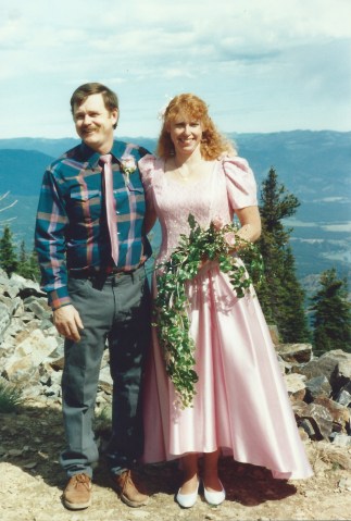 Our wedding on Pats Knob, Plains Montana, June 26, 1993